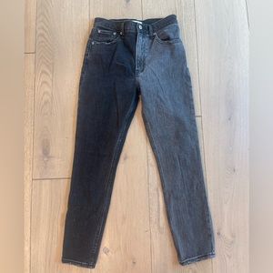 Abercrombie & Fitch skinny high rise two tone black/grey jeans